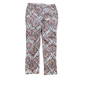 CHICOS Jeans So Slimming Girlfriend Slim Leg Floral Ankle 12 tall